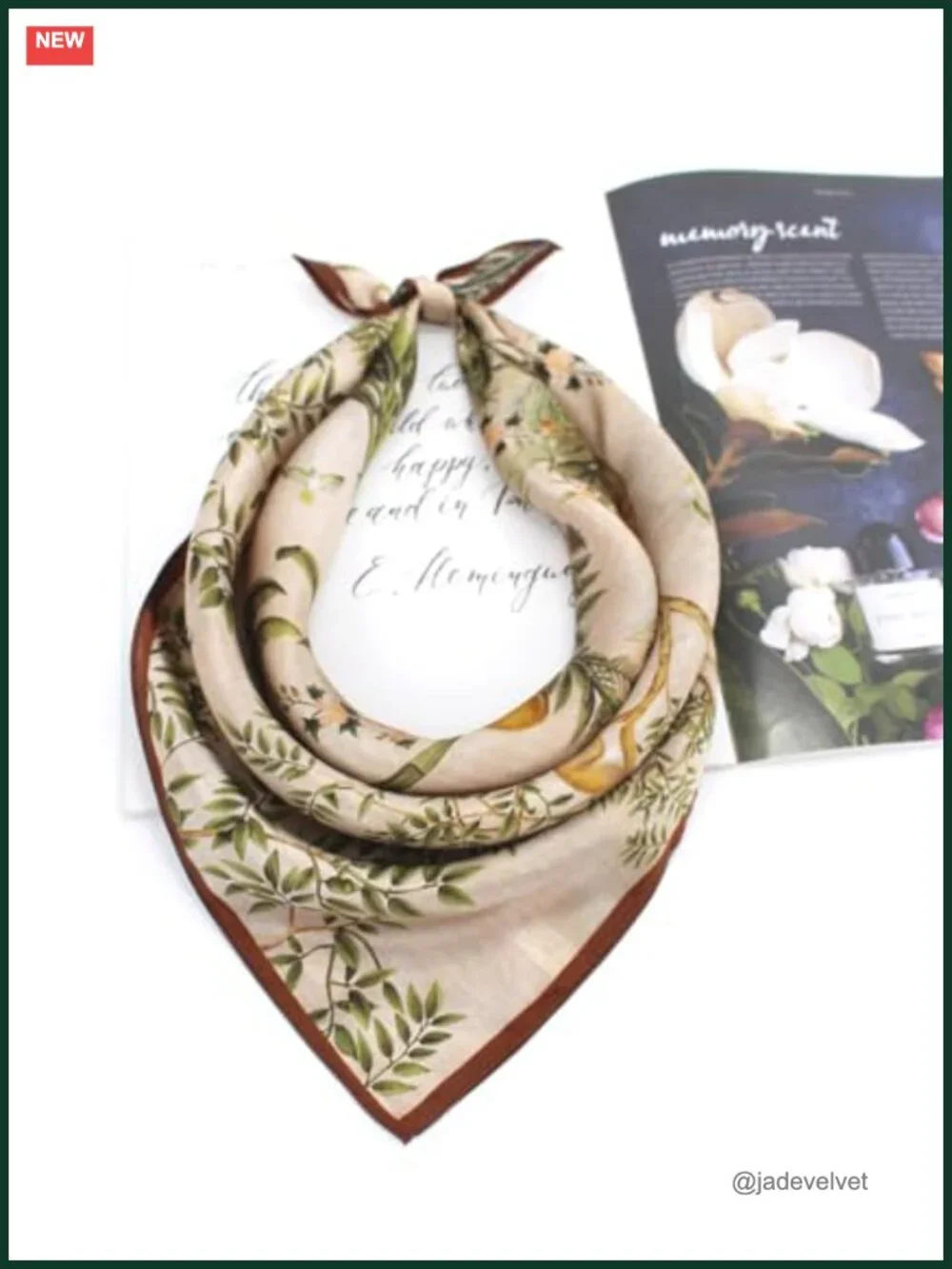 100% Mulberry Silk Small Square Scarf Digital Print Neckerchief Neck Scarf